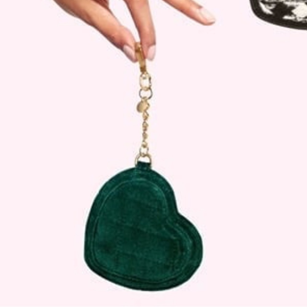Stoney clove lane heart bag charm new velvet emerald novelty check London new